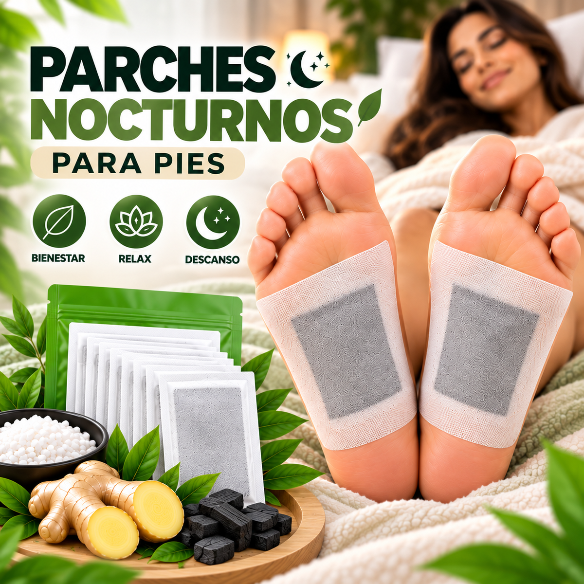 Parches Nocturnos para Pies – Detox Foot Pads