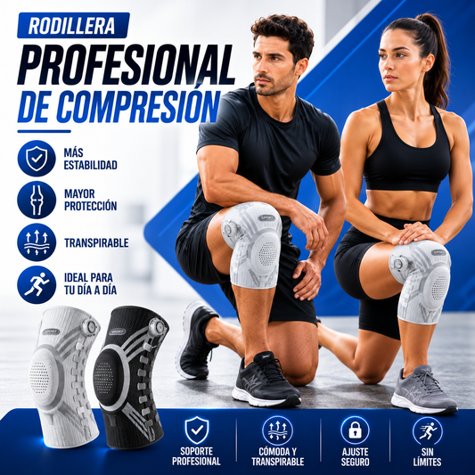 Rodillera Profesional de Compresión con Almohadilla de Gel