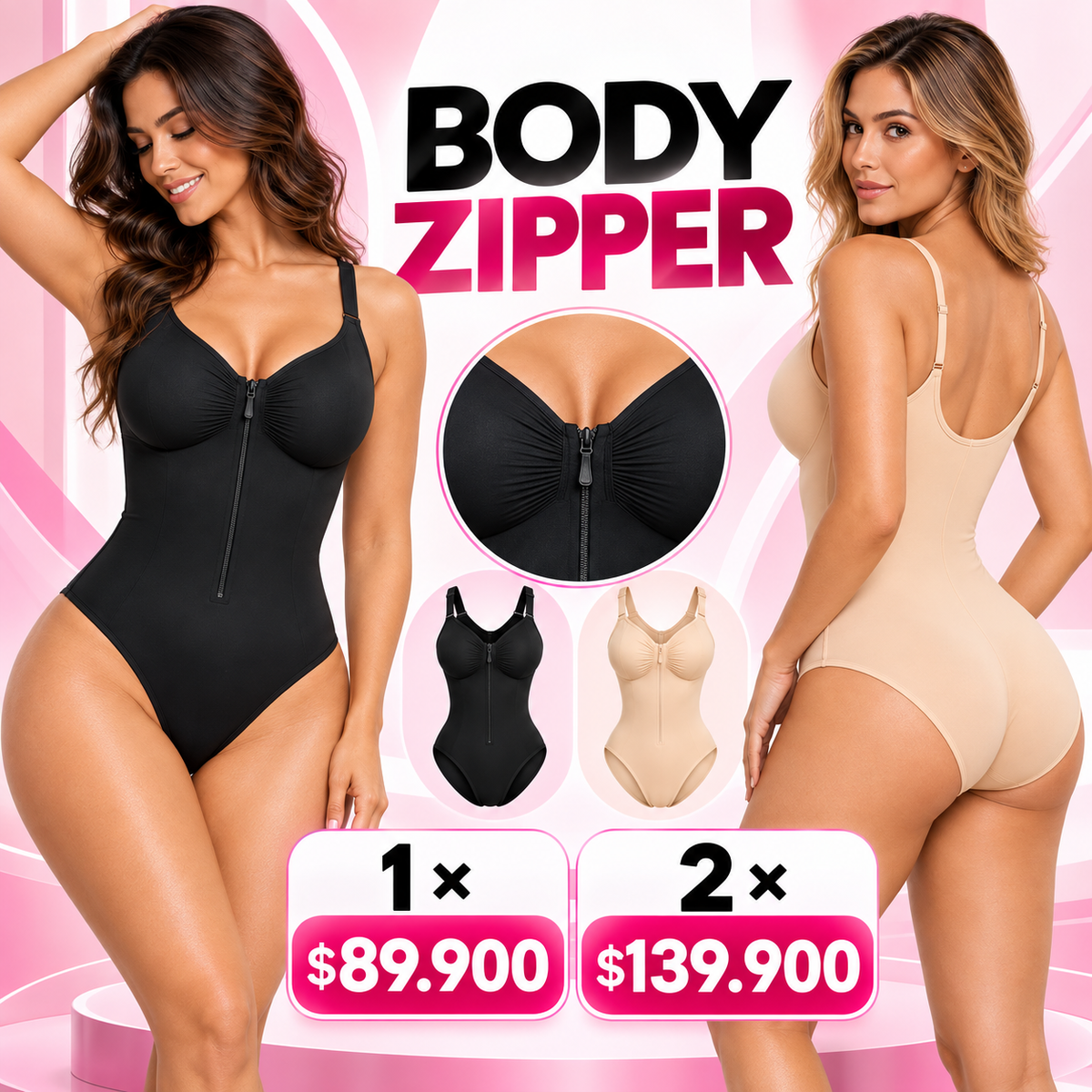 Body compresión zipper