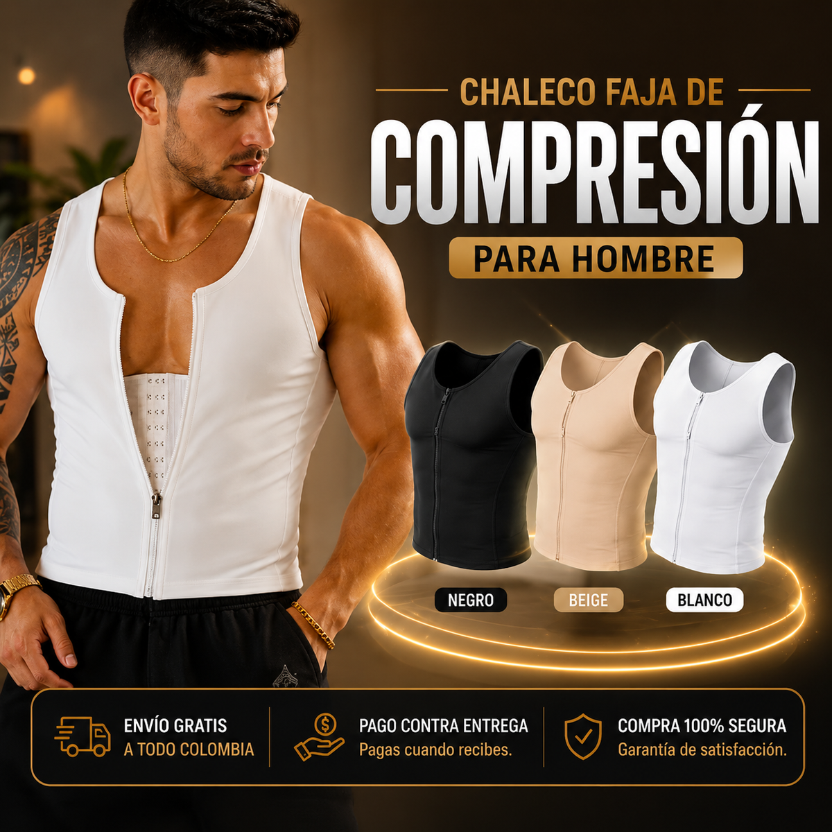 chaleco compresión hombre